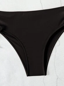 SHEIN Women's Summer Beach Colorblock Crossed Chest Sexy Bikini Set