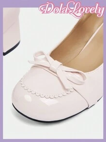 Dola Lovely Women's Solid Color High Heel Shoes With Fashionable Bow Decoration, Versatile Spring Shoes Spring Break Easter