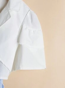 少女純色簡約短袖連衣裙和裙子2件套組 - 彩色 - 查看 3