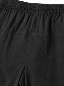 Manfinity EMRG Pantalones casuales para hombre con diseño de corte asimétrico a la moda - Negro - Ver 7