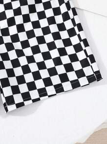 SHEIN Teen Boy Casual Comfortable Plaid Shorts With Color Contrast Design