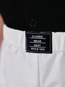 SHEIN 1pc Young Boy Casual, Comfortable, Stylish, Simple, Practical, Soft And Comfortable, Korean Style, Casual Fit, Street Style, Workwear, 3D Pocket, Breathable And Comfortable, Workwear Pants Suitable For Spring And Summer - White - View 4