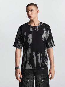 Chillumni Men's Fashion Printed Short Sleeve Knit Top - Black - View 8