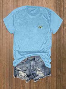 INAWLY Camiseta casual de manga corta con gráfico de letras para talla grande, ropa de regreso a la escuela PARA MI SALERO PERDIDO