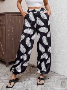 RueChic WOMEN BOTTOM TROPICAL PRINTED PANT - Multicolor - View 5