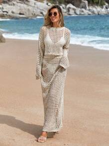 SHEIN Cottnline Knitwear 2 Pieces Set - Beige - View 8