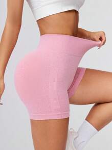 6 piezas de shorts deportivos para mujeres con banda de cintura con letras - Multicolor - Ver 5