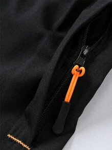 4 peças de Shorts esportivos casuais masculinos com elástico na cintura e bolso com zíper