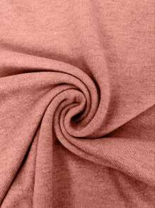 SHEIN Unity Women's Plain And Simple Daily Short Sleeve Sweater - Pink - View 8