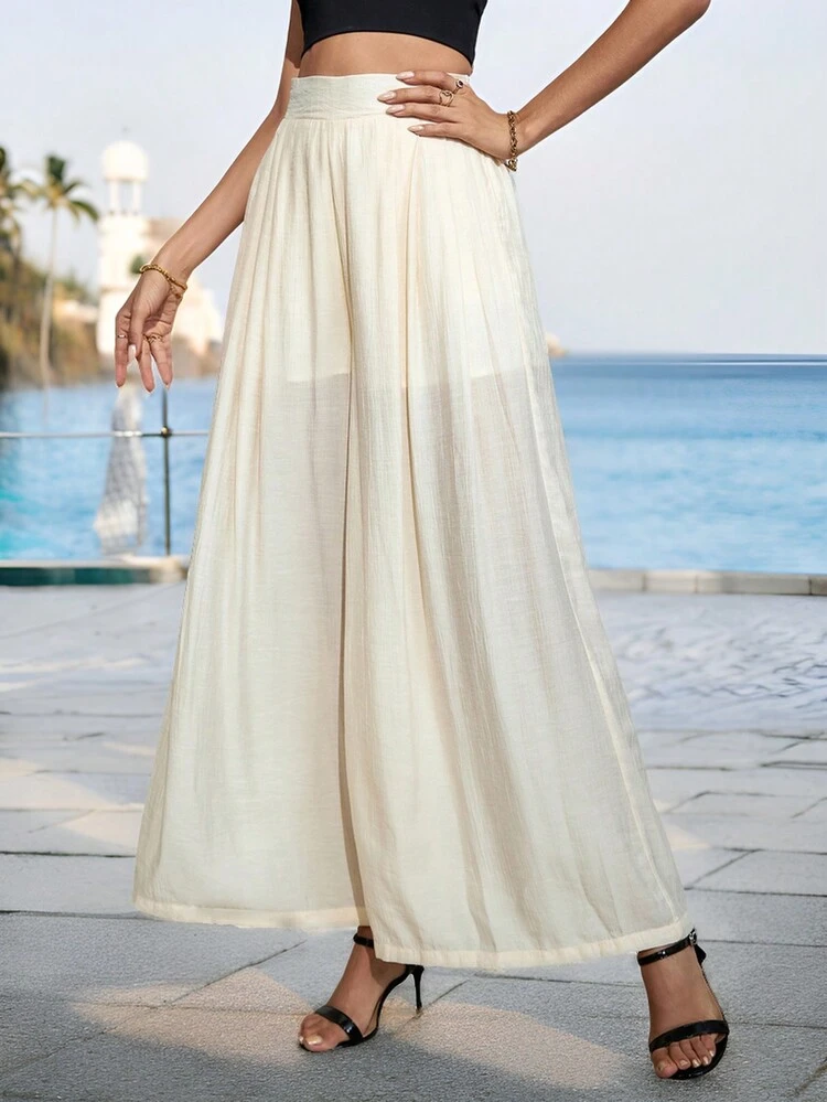 Women's High Waist Pleated Wide Leg Pants With A Sense Of Drape For Daily, Office And Spring/Summer Commute