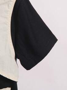 SHEIN 1 peça Camiseta Esportiva Casual com Bolso de Trabalho de Gola Redonda de Bloco de Cor para Menino Jovem para uso Diário e Exercícios