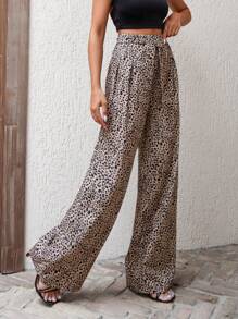 EURMUSE WOMEN BOTTOM PRINTED COMFORT PANT - Brown - View 4