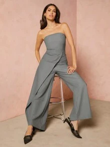 Hauture 百搭直筒連身褲 - 灰色 - 查看 2