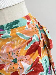 Soleia 女士時尚夏季印花假日風格系帶腰裙 - 彩色 - 查看 4