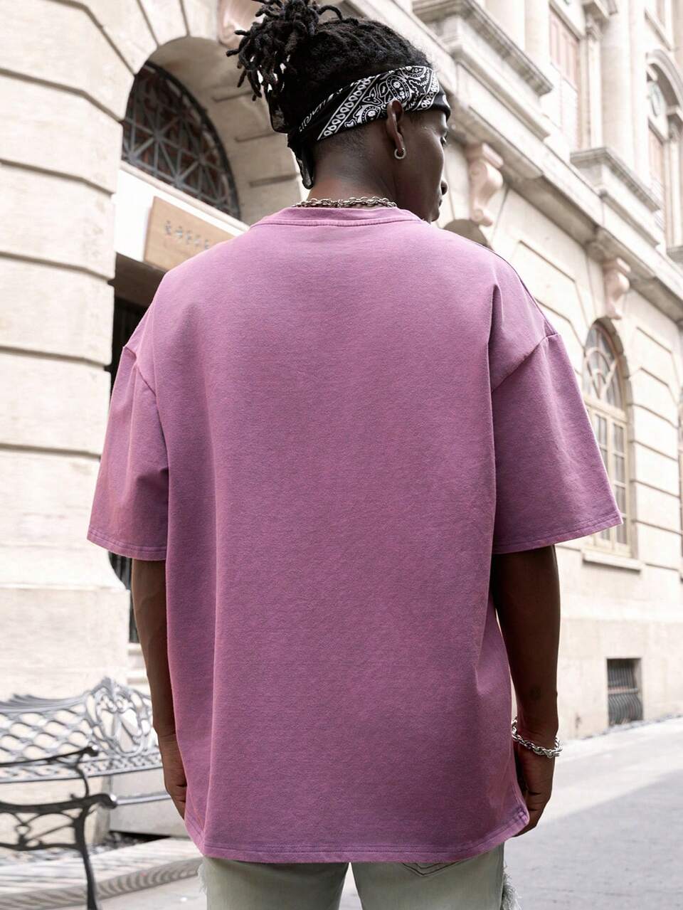 Men Faded Drop Shoulder Short Sleeve T-Shirt For Summer