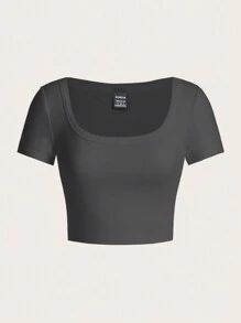 SHEIN EZwear 2pcs Simple Round Neck Short Sleeve Slim Fit Women's T-Shirt, Summer Suitable For Going Out - Multicolor - View 3