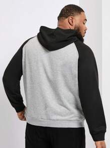 Manfinity Homme Men's Plus Size Fashion Colorblock Long Sleeve Sweatshirt Sweatshirt