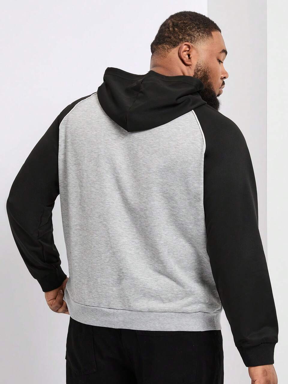 Men's Plus Size Fashion Colorblock Long Sleeve Sweatshirt Sweatshirt