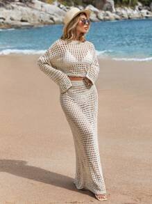 SHEIN Cottnline Knitwear 2 Pieces Set - Beige - View 4