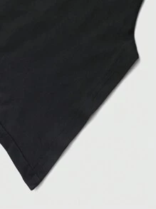 ROMWE MEN Street Life Áo thun nam tay ngắn mùa hè in khẩu hiệu, khẩu trang và hình nhân vật, phong cách trường học những năm 2000 - màu đen - Xem 4