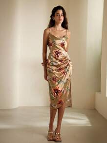 Aveloria Women's Pleated Random Printed Strappy Dress - Multicolor - View 1