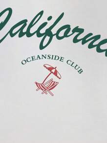 INAWLY 女性休閒字母印花下垂肩上衣