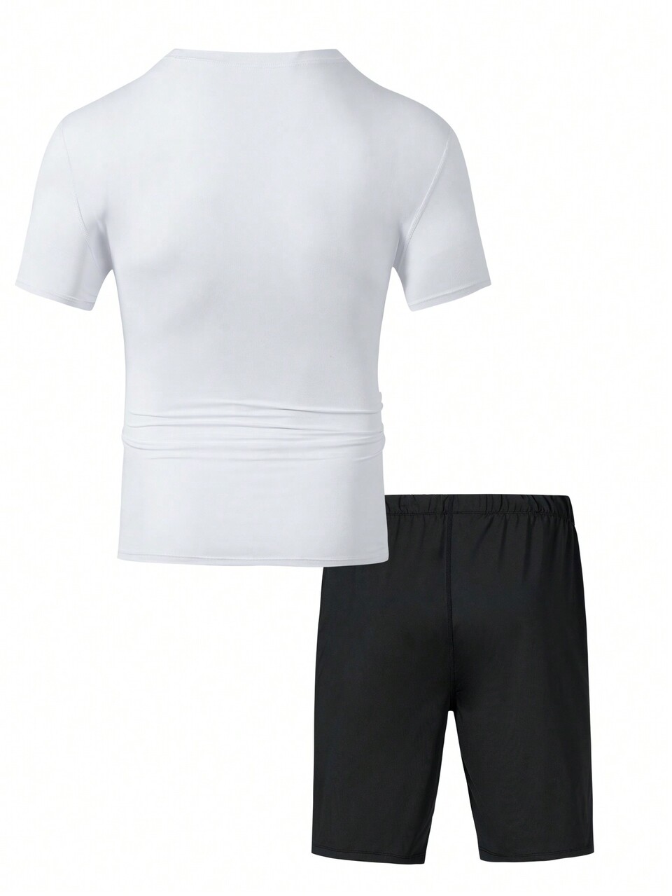 Boyfriend Style Men's Fashion Solid Color Short Sleeve Top And Shorts Sports Suit Gym Set Workout Set