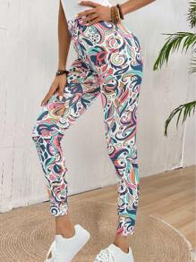 EMERY ROSE Women Vacation Beach Allover Printed Leggings - Multicolor - View 1