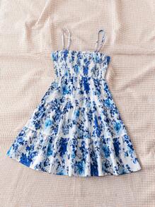 Soleia Robe décontractée pour femme à motif floral romantique tie-dye, style aquarelle, parfaite pour les vacances, les jours fériés, la remise des diplômes, les fêtes, les déjeuners, les mariages - Multicolore - Voir 2