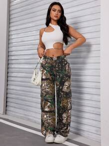 SHEIN EZwear 女士印花休閒日常牛仔褲 - 彩色 - 查看 5