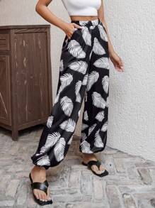 RueChic WOMEN BOTTOM TROPICAL PRINTED PANT - Multicolor - View 6