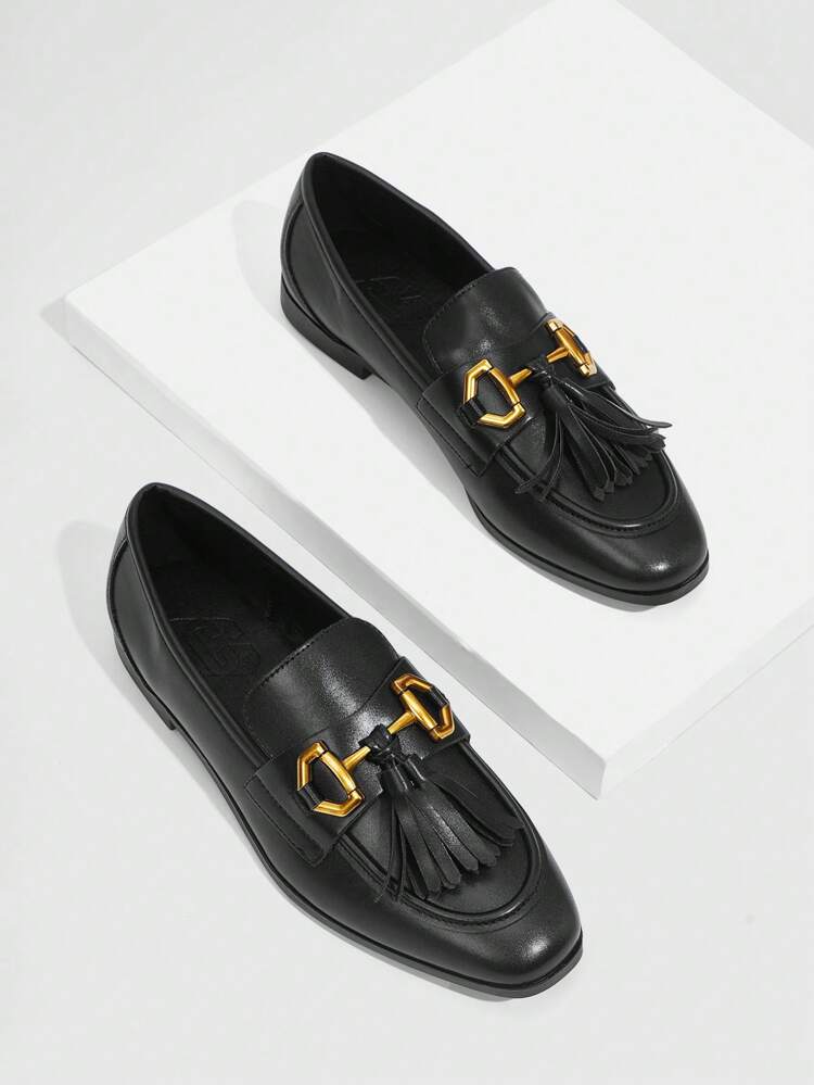 CUCCOO BIZCHIC Fashionable Horsebit Buckle Tassel Flat Shoes Suitable For Daily Wear Elegant Basics Business Casual Business Chic Spring Shoes Spring Break Easter For Christmas