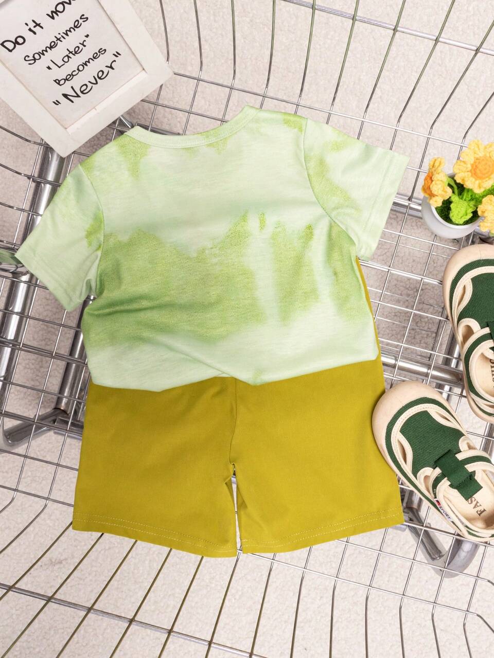 Fashionable Korean Style Casual Comfortable Baby Boys Casual Street Style Short Sleeve T-Shirt And Shorts Set