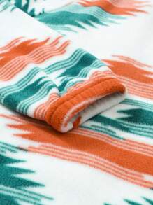 Astylish 女式西部风几何图案长袖按扣拉链口袋羊毛夹克