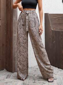 EURMUSE WOMEN BOTTOM PRINTED COMFORT PANT - Brown - View 3