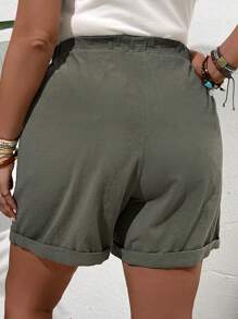 SHEIN Tall CURVE Women's Plus Size Fashionable Casual Loose Shorts With Pocket Design