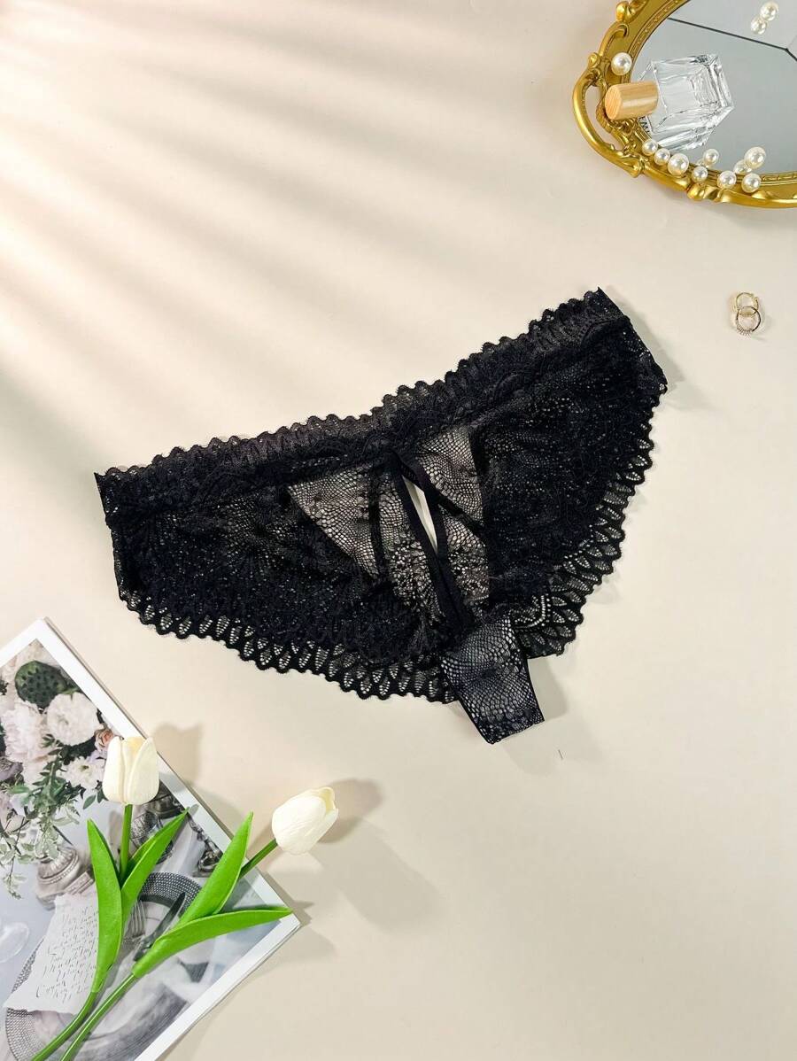 Quần lót ren cỡ lớn gợi cảm (One Piece) - màu đen - Xem 1