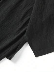Manfinity EMRG Pantalones casuales para hombre con diseño de corte asimétrico a la moda - Negro - Ver 4