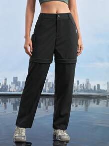 In My Nature 户外可拆卸女式徒步裤，适合露营、徒步旅行和通勤 - 黑色 - 查看 1