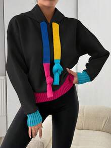 SHEIN Cottnline Women's Color Block Hoodie