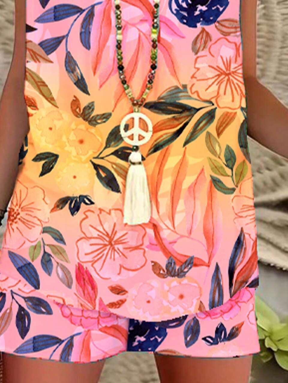 Women's Colorful Printed Top And Shorts Set