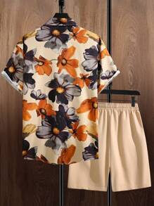 Manfinity RSRT Bộ hai mảnh Nam Dây kéo Nút phía trước Hoa Boho - Nhiều màu - Xem 2