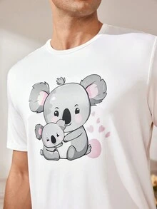 Conjunto casual de 2 piezas para hombre con estampado a cuadros para estar en casa - Multicolor - Ver 7