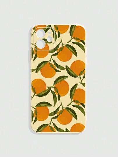 Sketcherrie Artist Vacation Colorful Orange Painting Silicon Phone Case, Beige, Compatible With IPhone 12/13/14 Series And More