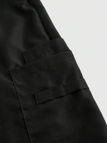 TaskEZ Solid Color Multi-Pocket Elastic Hem  Uniform Scrub Pants - Black - View 5