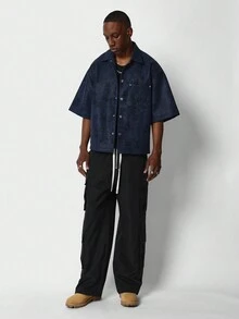 SUMWON Camisa de PU con corte holgado - Azul - Ver 4