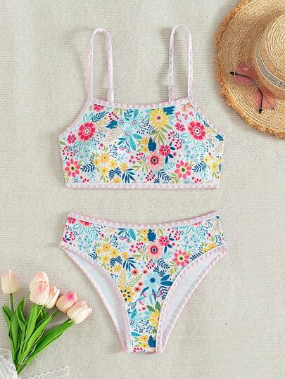 SHEIN Swim Bikini họa tiết hoa mùa hè cho nữ