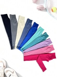 SHEIN Velisys Leggings deportivos sólidos para levantar glúteos de mujer para verano