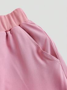 TaskEZ Conjunto de uniforme de enfermería con blusa y pantalón de unicolor de manga corta - Rosa - View 6