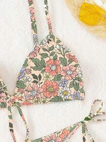 SHEIN Swim Women's Swimwear Set, Random Printed, For Vacation Summer